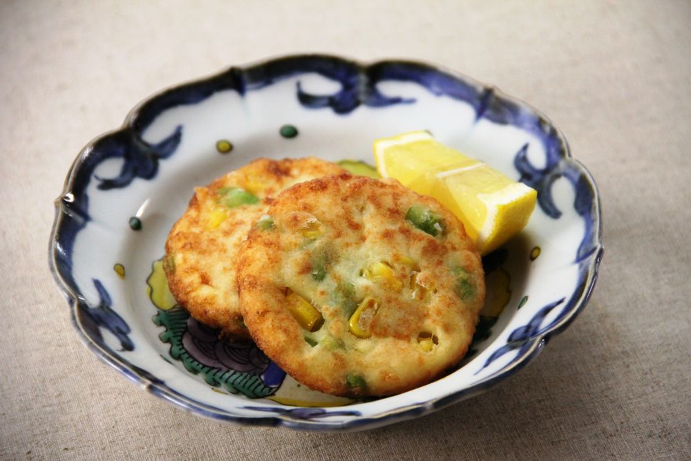 トウモロコシと枝豆のお豆腐揚げ